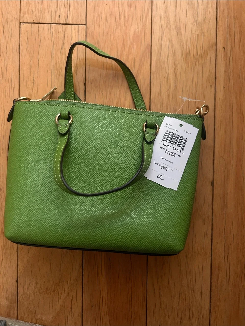 Coach Mini Gallery Crossbody Bag in Green with Gold Hardware NWT